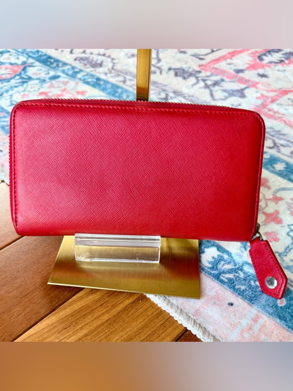 Vivienne Westwood Matilda Red Saffiano Leather zip-Around Long Wallet. EUC - Picture 3 of 16